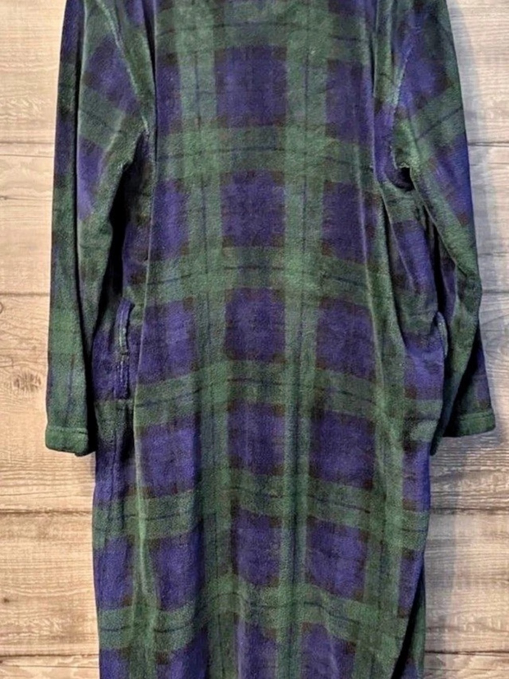 Polo Ralph Lauren Men's Robe Green Blue Blackwatch Plaid In Small/Med Big Pony - Picture 4 of 4
